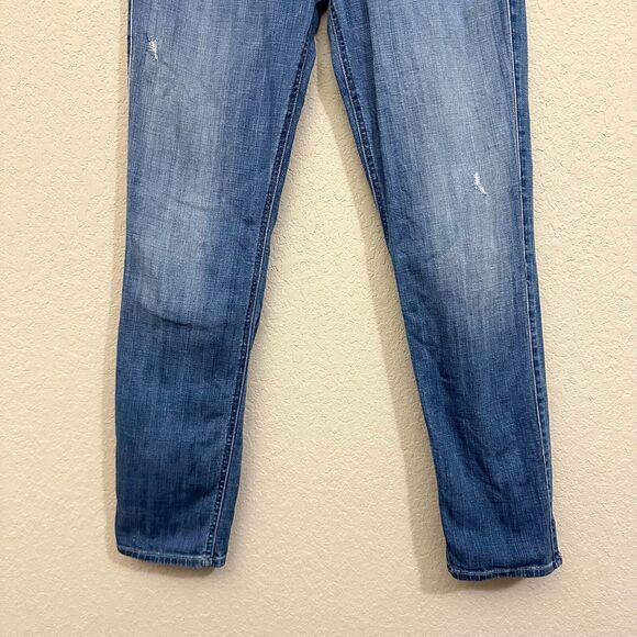 7 FOR ALL MANKIND Josefina Skinny Boyfriend Jeans Distressed Blue - Picture 6 of 14